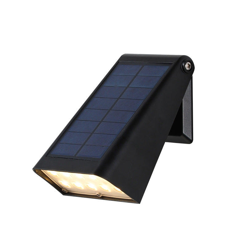 Aplique Solar LED Exterior Ajustável – Preto Moderno
