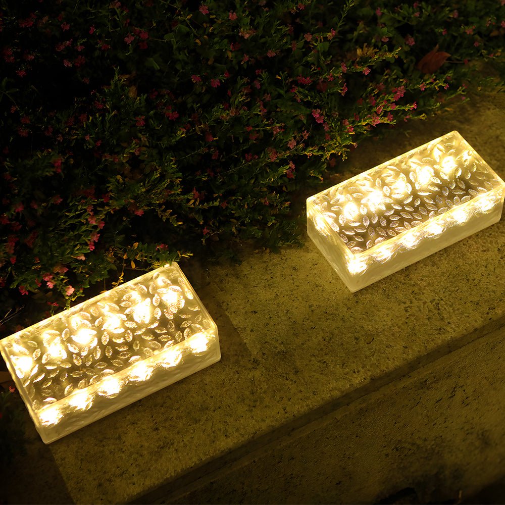 Conjunto 2 Luzes Solares LED para Escadas – Design Retangular