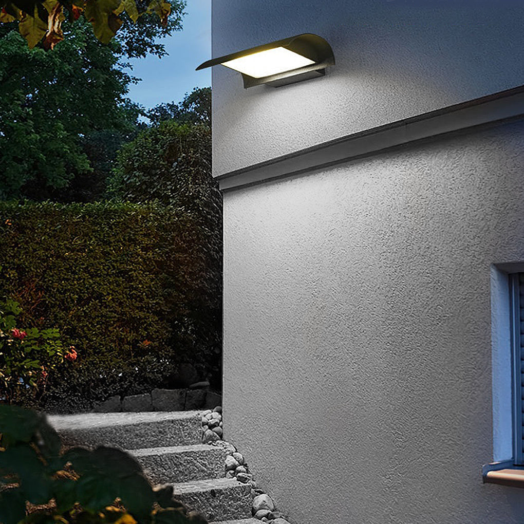 Aplique LED Exterior Curvo Minimalista – Preto