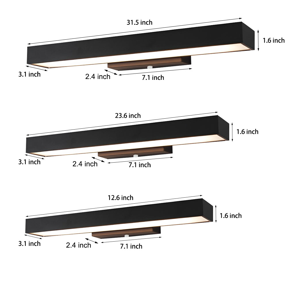 Aplique LED Linear Exterior Retangular – Preto